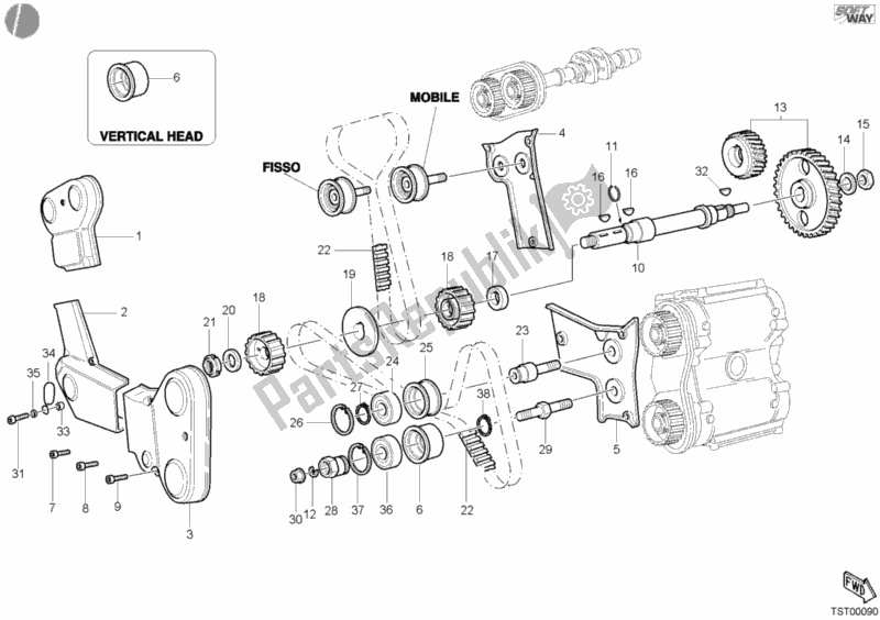 Todas as partes de Correia Dentada do Ducati Monster S4 Fogarty 916 2002